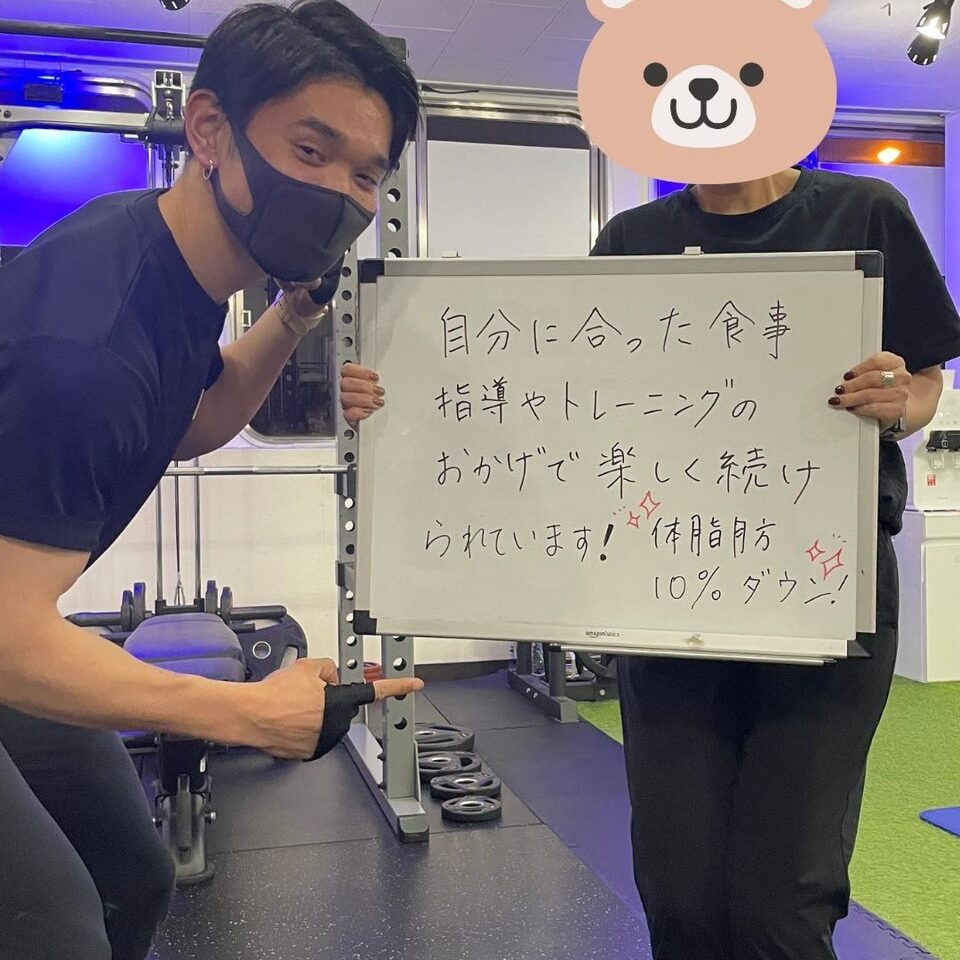 パーソナルジムNEXT茨木店で通われてるお客様からの感想