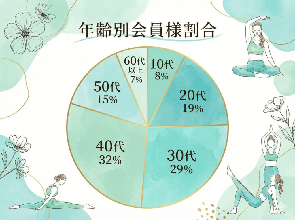 マンツーマンマシンピラティスNEXT八尾店の通われてるお客様のグラフ
