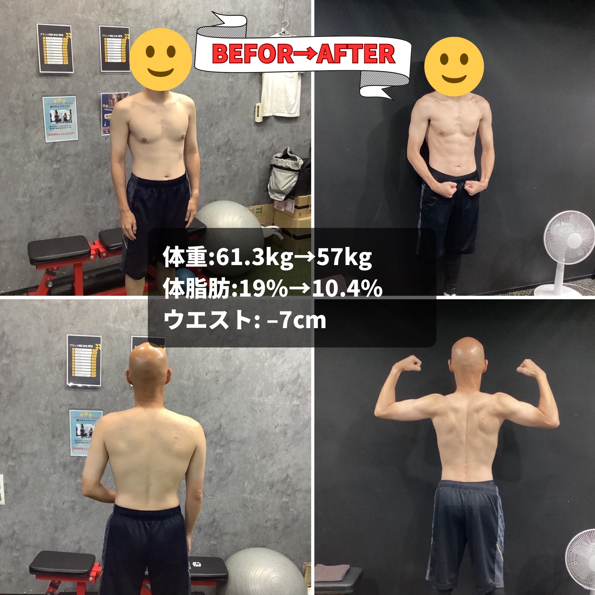 30代男性ダイエットビフォーアフター